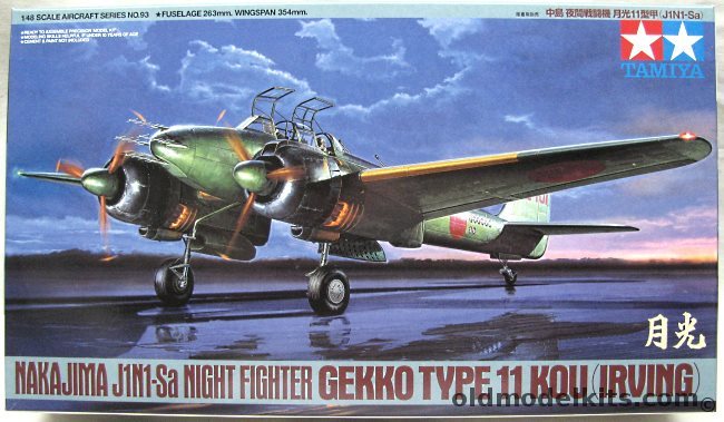 Tamiya 1/48 Nakajima J1N1-Sa Gekko Type 11 Irving - Night Fighter Type 11 Kou, 61093-3400 plastic model kit